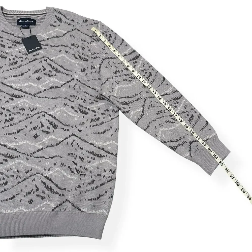 Mizzen+ Main Hillcrest Crewneck Sweater Gray Men's Size XXL New